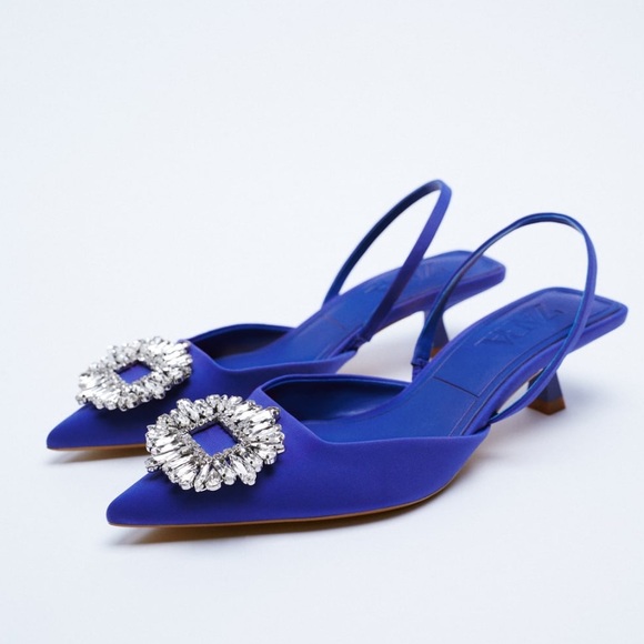 Zara Shoes - Zara shimmery slingback heels